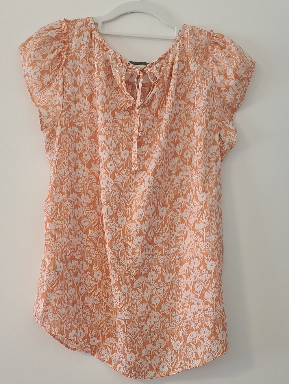 LC Lauren Conrad Women's Orange/White Floral Comfy Soft Business Casual Sz S - Picture 6 of 9